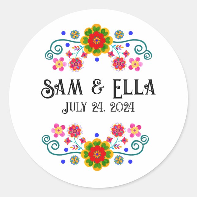 Fiesta Wedding Stickers - Customise for your event (Front)
