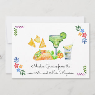 Fiesta Wedding Tacos and Tequila Thank You Card