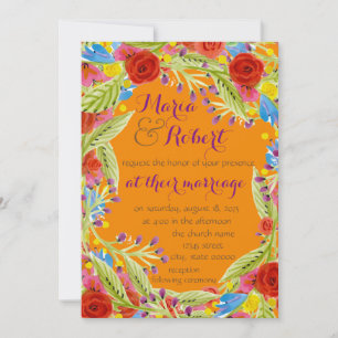 Fiesta Wedding Tangerine Invitation