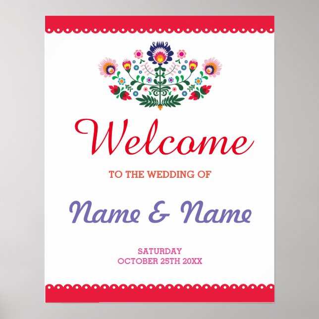 Fiesta Welcome Poster Wedding Mexican Poster (Front)