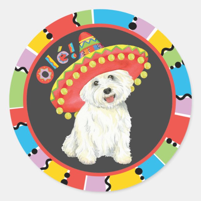Fiesta Westie Classic Round Sticker (Front)