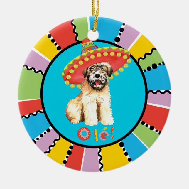 Fiesta Wheaten Ceramic Tree Decoration (Front)