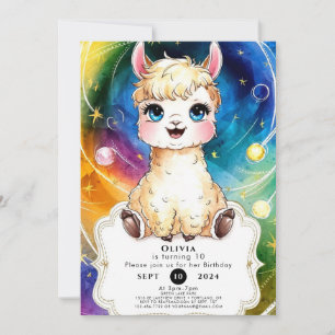 Fiesta Whimsical Llama Birthday Invitation