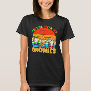 Fiesta With My Gnomies Mexican Cinco De Mayo Retro T-Shirt