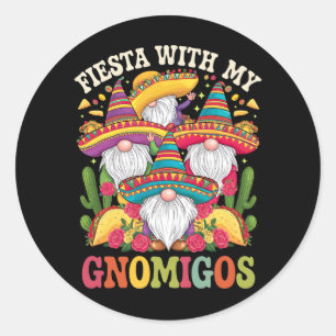 Fiesta With My Gnomigos Gnome Cinco De Mayo Classic Round Sticker