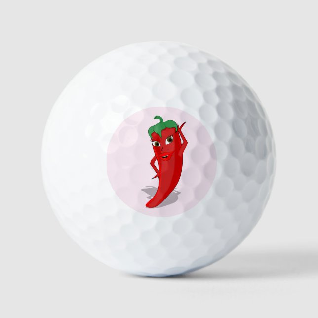 Fiesta With Red Hot Pepper Diva Ligth Pink Golf Balls (Front)