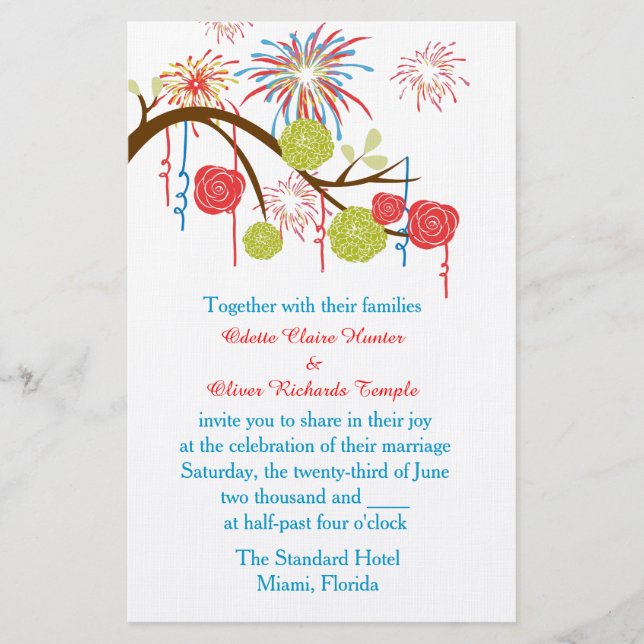 Fiesta Wonderland Wedding invitation Stationery (Front)