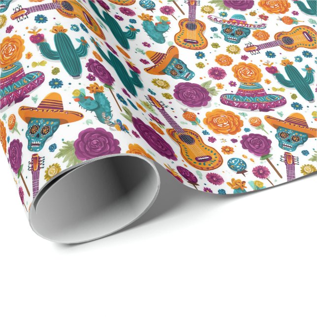 Fiesta Wrap Royale Wrapping Paper (Roll Corner)