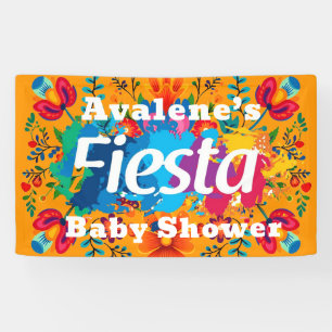 Fiesta Yellow Colourful Floral Neutral Baby Shower Banner