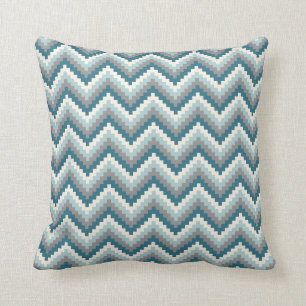 Fiesta Zigzag Chevron Pattern Blue Grey Cushion