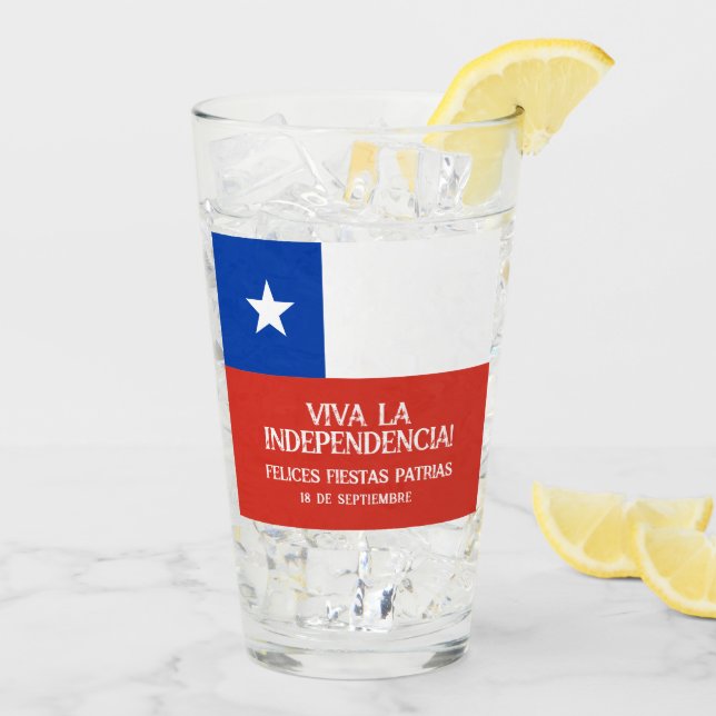 Fiestas Patrias Independence Day Chile Flag Glass (Back Ice)