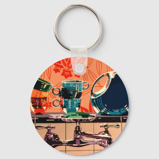 Fiestaware and the Kitchen Sink Key Ring (Front)