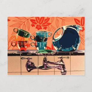 Fiestaware and the Kitchen Sink Postcard