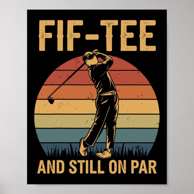 Fif-tee Golf Birthday Decorations Golf Pun And Sti (Front)