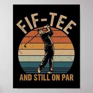 Fif-tee Golf Birthday Decorations Golf Pun And Sti