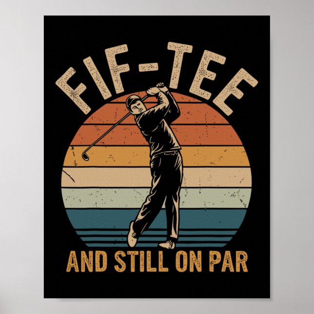 Fif-tee Golf Birthday Decorations Golf Pun And Sti (Front)
