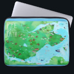 Fife Coastal Path Scotland Illustrated Map Laptop Sleeve<br><div class="desc">Check out this cool illustrated map of the Fife Coastal Path in Scotland. You can walk this wonderful path stopping through towns and passing through green countryside. Stop along the way to watch the boats go by or see one of the many rainbows. Have you walked this path? Be sure...</div>