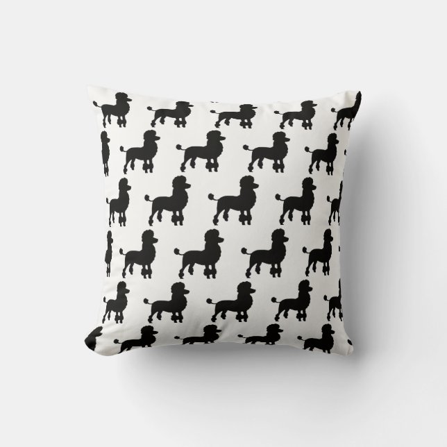fifi the poodle dog print decorative pillow (Front)
