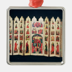 Fifteen-section icon screen with Life of Christ Metal Tree Decoration