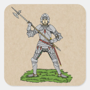 Fifteenth Century English Knight Square Sticker