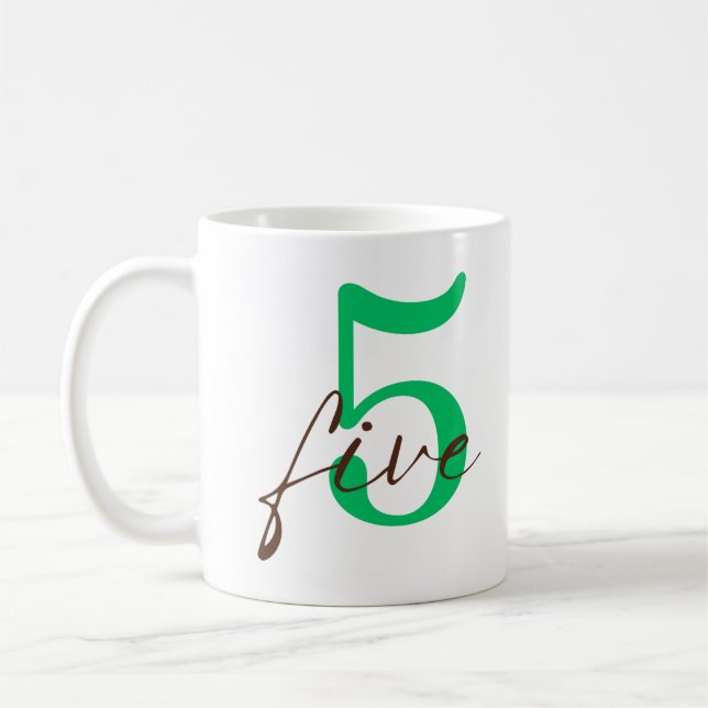 Fifth 5 Year Anniversary with Personalization Coffee Mug (Left)