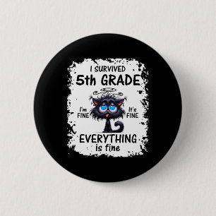 Fifth 5th Grade Grad 2025 I Survived 5th Grade 6 Cm Round Badge