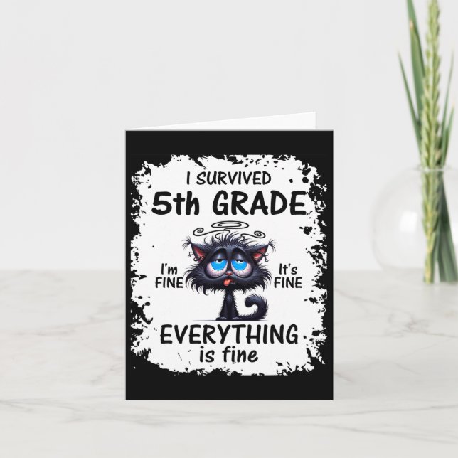 Fifth 5th Grade Grad 2025 I Survived 5th Grade  Card (Front)