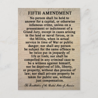 Fifth Amendment Postcards