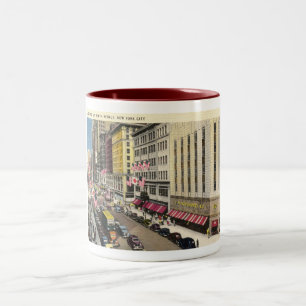Fifth Ave., New York City Vintage Two-Tone Coffee Mug