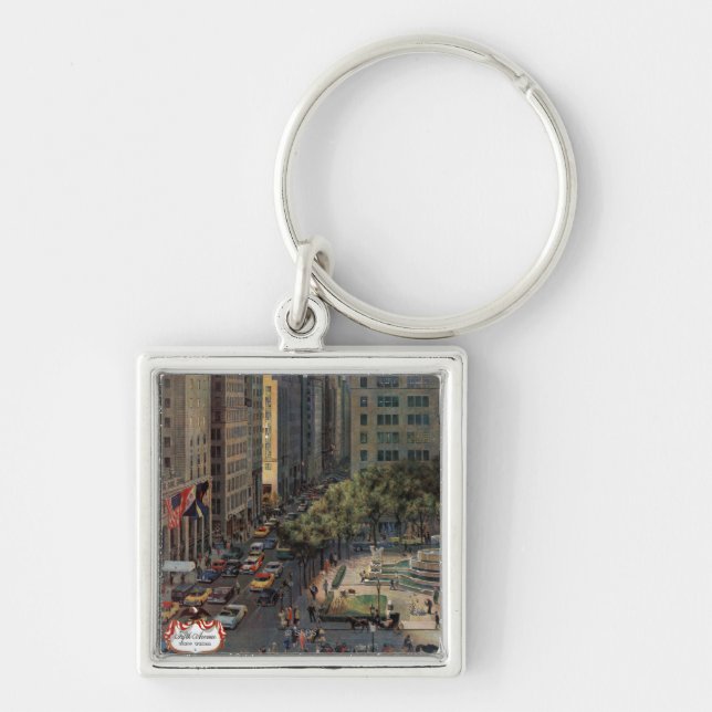 Fifth Avenue by John Falter Key Ring (Front)