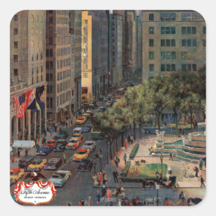 Fifth Avenue by John Falter Square Sticker