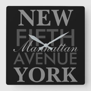 Fifth Avenue New York Square Wall Clock