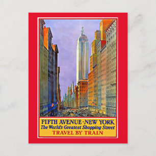Fifth Avenue, New York vintage poster, Postcard