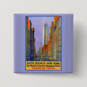 Fifth Avenue New York Worlds Greatest Shopping St. 15 Cm Square Badge