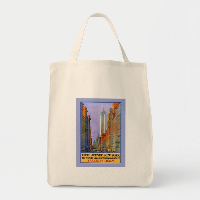 Fifth Avenue New York Worlds Greatest Shopping St. Tote Bag (Front)