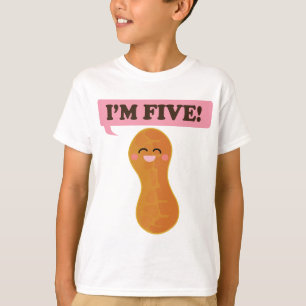 Fifth Birthday Im Five Peanut T-Shirt