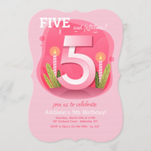 Fifth Birthday in Pink Invitation