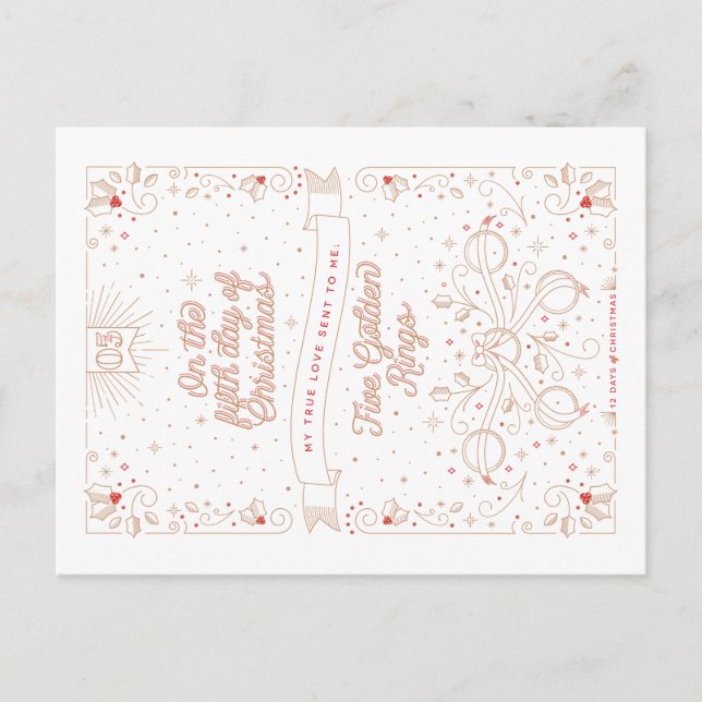 FIFTH DAY OF CHRISTMAS / Christmas Postcard (Front)