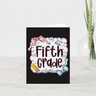Fifth Grade Back To School For Girls Pink Notebook Card