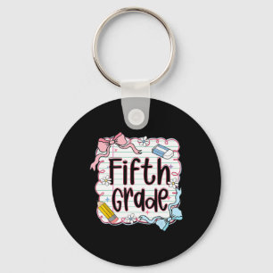 Fifth Grade Back To School For Girls Pink Notebook Key Ring