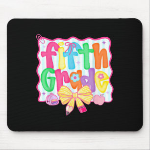 Fifth Grade Coquette Bow Back To School First Day Mouse Mat