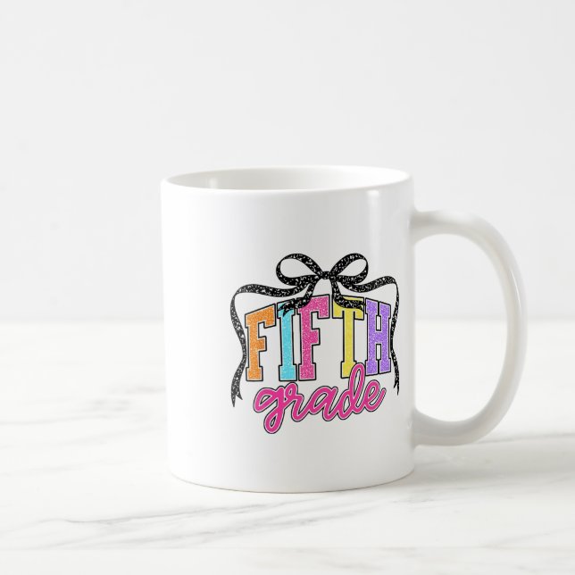 Fifth Grade Coquette Bow Back To School Funny Teac Coffee Mug (Right)