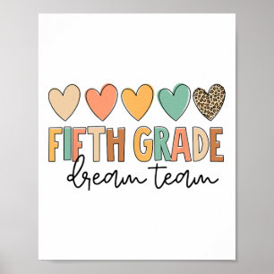 Fifth Grade Dream Team Back To School 5th Grade Te Poster