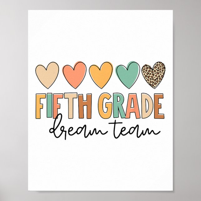 Fifth Grade Dream Team Back To School 5th Grade Te Poster (Front)