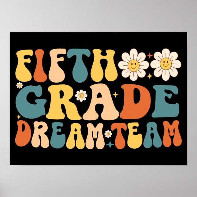 Fifth Grade Dream Team Teacher Student Poster (Front)