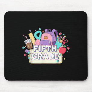 Fifth Grade Floral Back To School 5th Graders Girl Mouse Mat