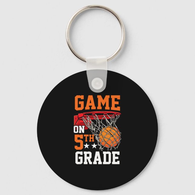 Fifth Grade Game On Sketll Ck To School 5th Grade  Key Ring (Front)