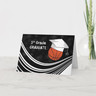 Fifth Grade Graduation Basketball Hat with Black  Card