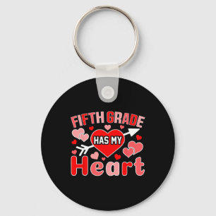 Fifth Grade Has My Heart Teacher Student Valentine Key Ring