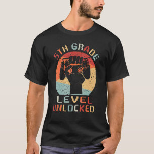 Fifth Grade Level Unlocked Video Game Back to Scho T-Shirt